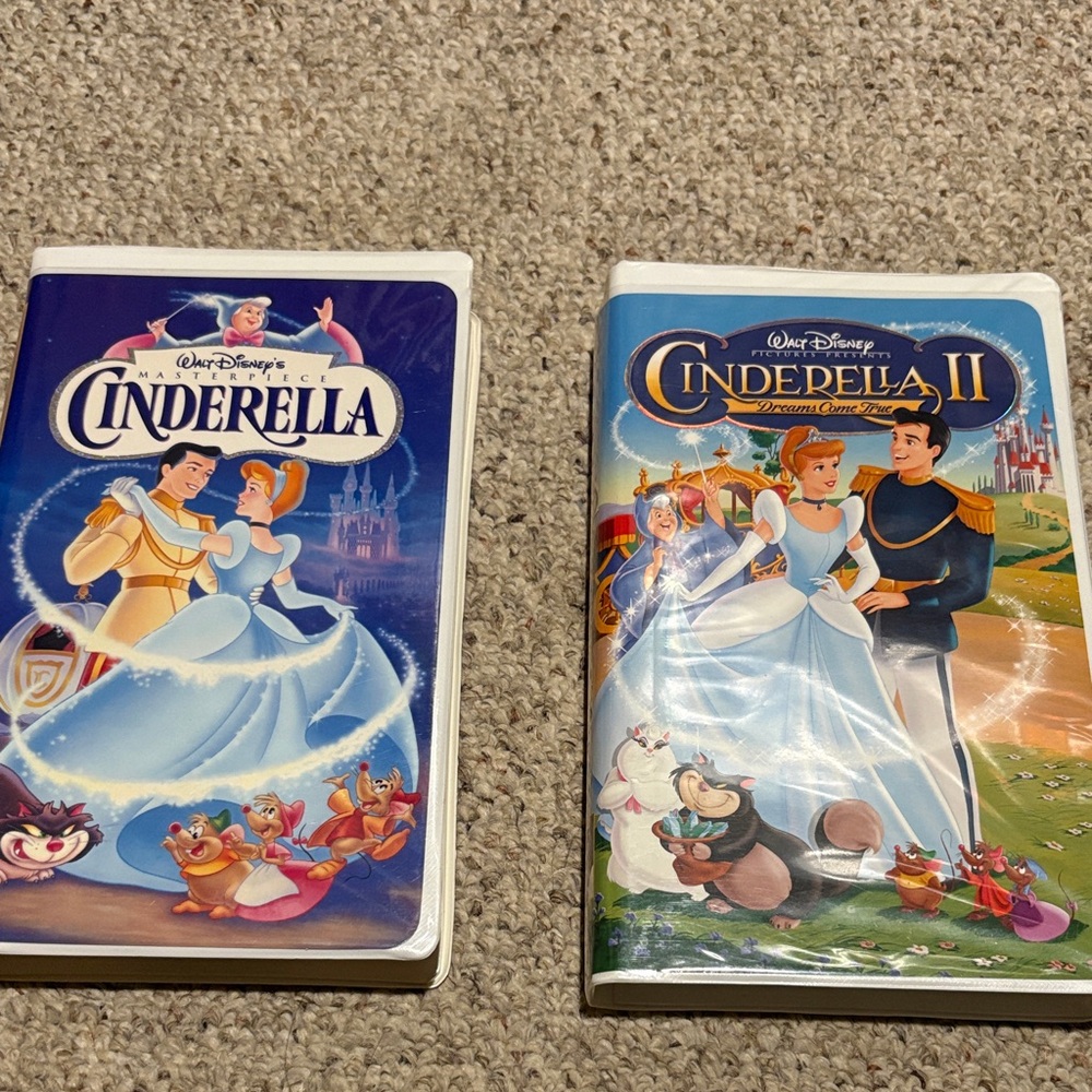 Disney Cinderella and Cinderella II VHS Set - Blue and White